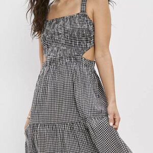 AE Smocked Cut-Out Midi Dress American Eagle NWT